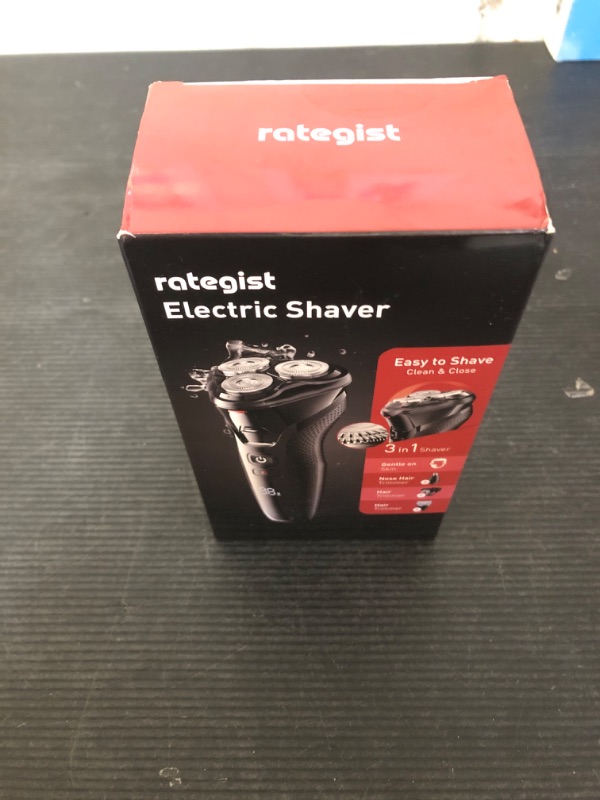 Photo 1 of rategist Cordless Electric Razor for Men: 3-in-1 Shaver for Beard/Nose/Sideburns - IPX7 Waterproof Travel Kit - Turbo Speed & Precision Blades
