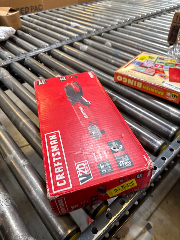 Photo 1 of CRAFTSMAN V20 Cordless Ratchet Wrench Kit, 3/8 inch Drive, 300 RPM, up to 35 ft-lbs of Torque, Battery and Charger Included (CMCF930D1)