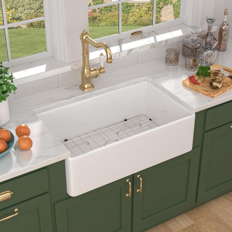 Photo 1 of SIZE AND DIMENSIONS ARE UNKNOWN FOR THIS PRODUCT. white farmhouse sink