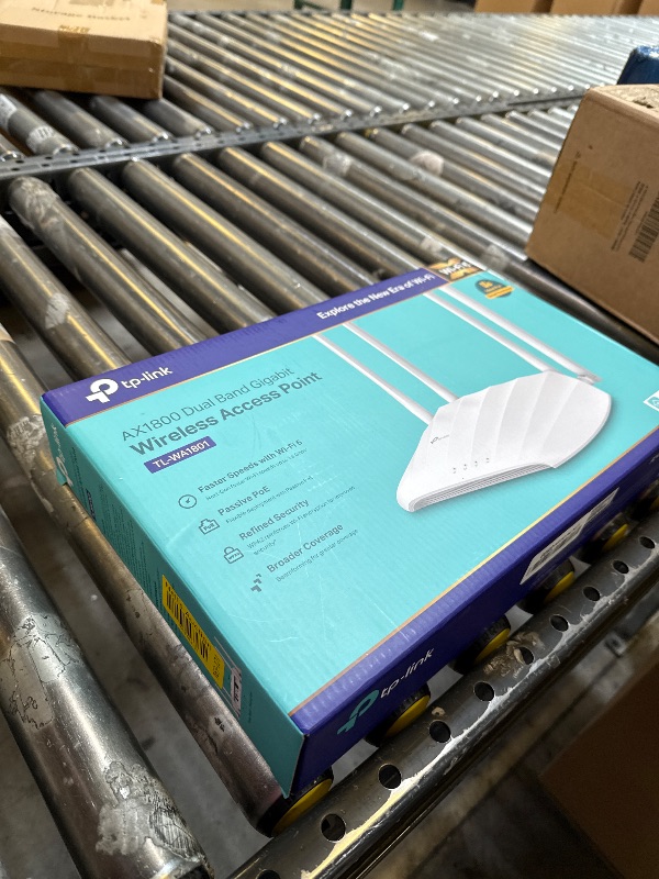 Photo 1 of TP-Link AX1800 Dual Band Gigabit Wi-Fi 6 Access Point (TL-WA1801) Desktop Wi-Fi Bridge HE80 & Beamforming Supports Multi-SSID/Client/Range Extender Mode 4 Fixed Antennas Passive PoE