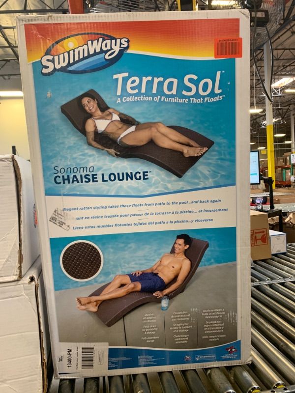 Photo 1 of Pool Mate Luxury Swimming Pool Patio Chaise Lounge Chair, Brown