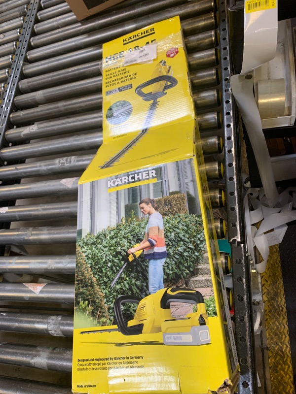 Photo 1 of Kärcher HGE 18-45, Cordless Hedge Trimmer, with Rotating Handle and Diamond-Ground Blade - 17" Cutting Length - Tool Only