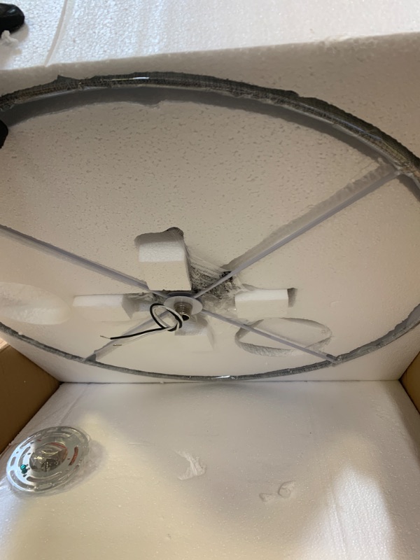 Photo 1 of Livex Lighting, 46148-91, Elmhurst, Large Semi-Flush, Brushed Nickel with Shiny White Accents