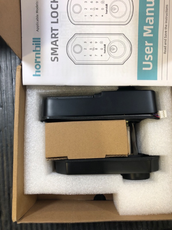Photo 1 of Hornbill Smart Lock WiFi Deadbolt: Keyless Entry Front Door Lock, Alexa Fingerprint Bluetooth Electronic Deadbolt Keypad, App Remote Control, Keyfob Key Gateway Sets,Matte Black