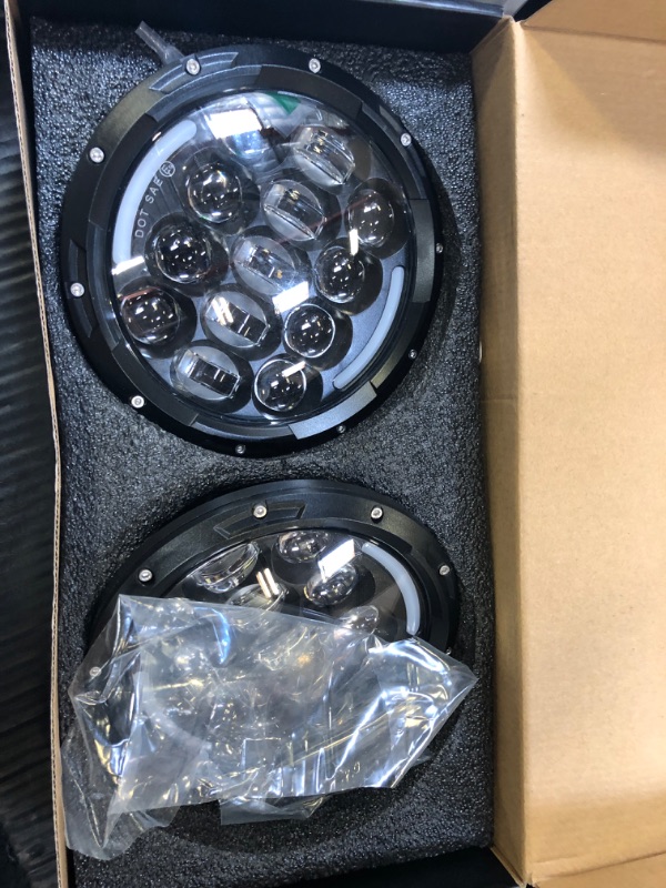 Photo 1 of Xprite 105W LED Headlights with Hi/Lo Beam, DRL and Amber Turn Signal, 7 Inch Round Headlights Compatible with Jeep Wrangler JK TJ LJ 1997-2018, DOT Approved