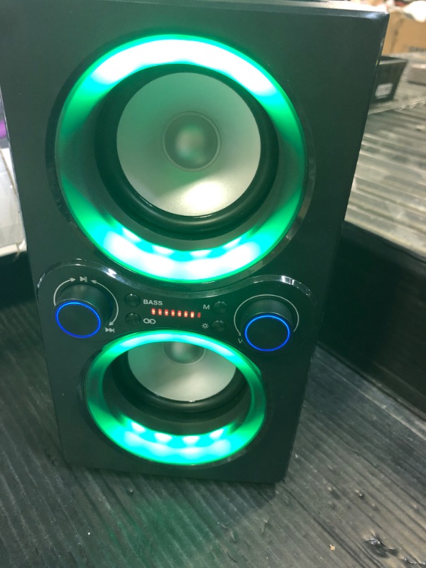 Photo 1 of TPyesss Bluetooth Speakers, 80W(Peak) Wireless TWS Portable Bluetooth Speaker, Beat-Driven Lights, 100dB Loud Stereo Speaker with BassUp, Speakers with Subwoofer for Outdoor, Party, Camping
