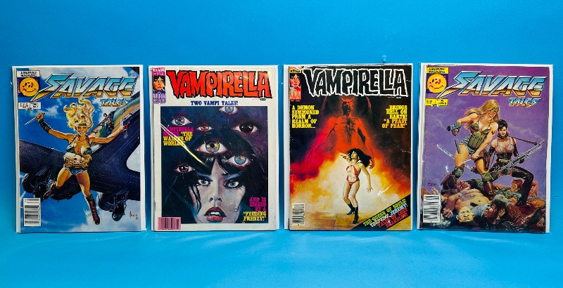 Photo 1 of 165001…vintage Vampirella and savage magazines in sleeves 