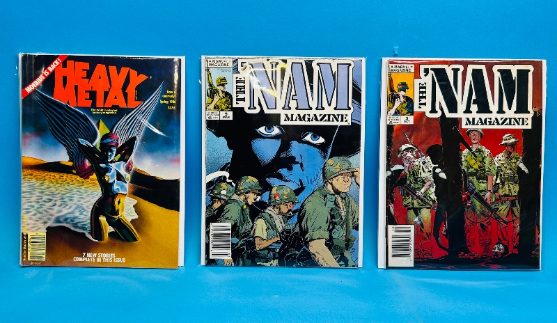 Photo 1 of 165002…vintage Heavy Metal and Nam magazines in sleeves 