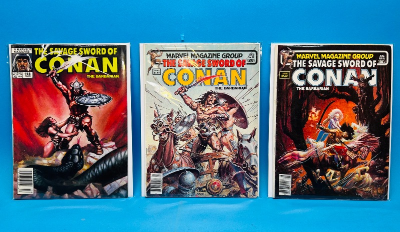 Photo 1 of 165005… 3 vintage Conan magazines in plastic sleeves 