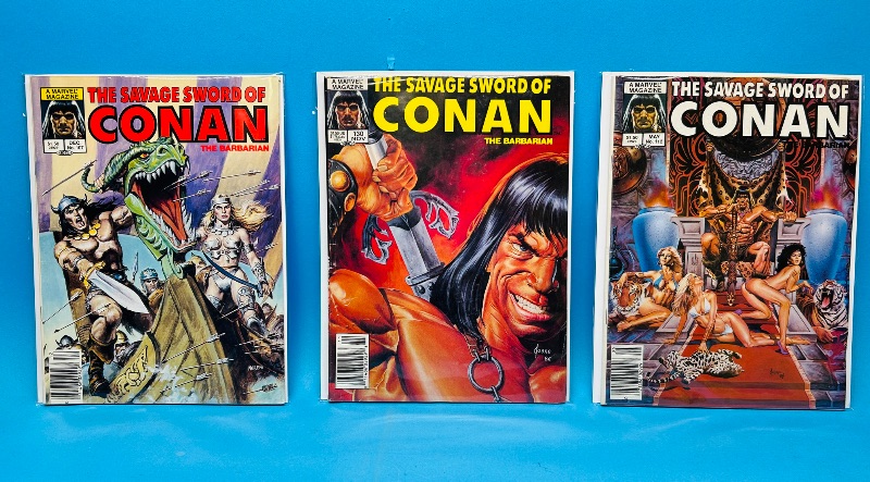 Photo 1 of 165009… 3 vintage Conan magazines in plastic sleeves 