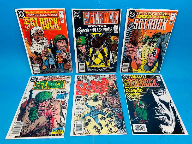 Photo 1 of 165017… 6 vintage Sgt.Rock comics in plastic sleeves 