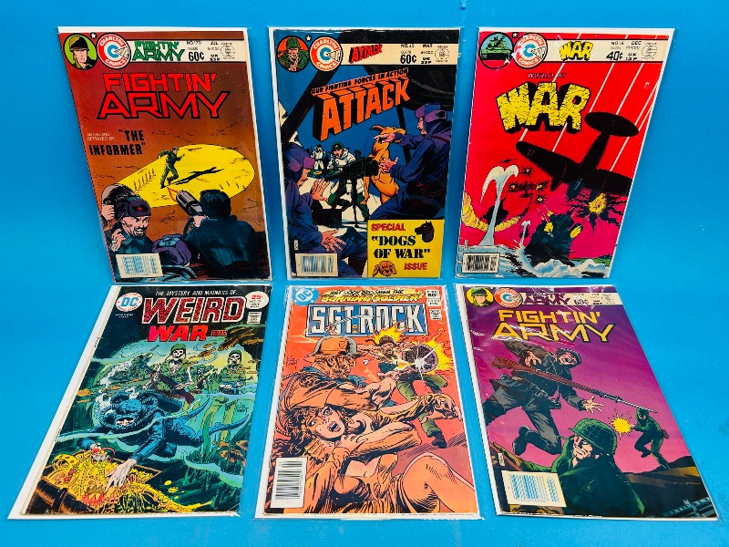 Photo 1 of 165018… 6 vintage war comics in plastic sleeves 