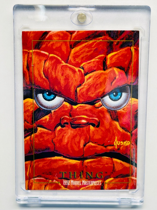 Photo 1 of 165051… Marvel Masterpieces Thing card  91 in hard plastic case