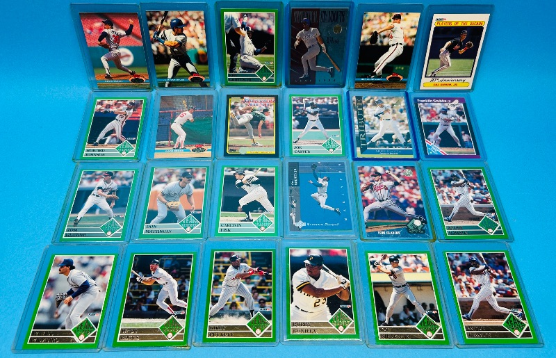 Photo 1 of 165052…24 mixed baseball cards in hard plastic sleeves 