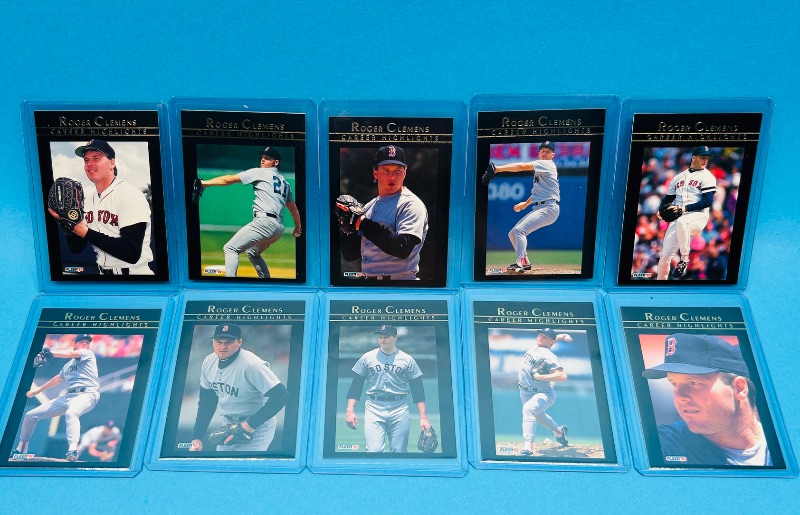 Photo 1 of 165057…Roger Clemens baseball cards in hard plastic sleeves 