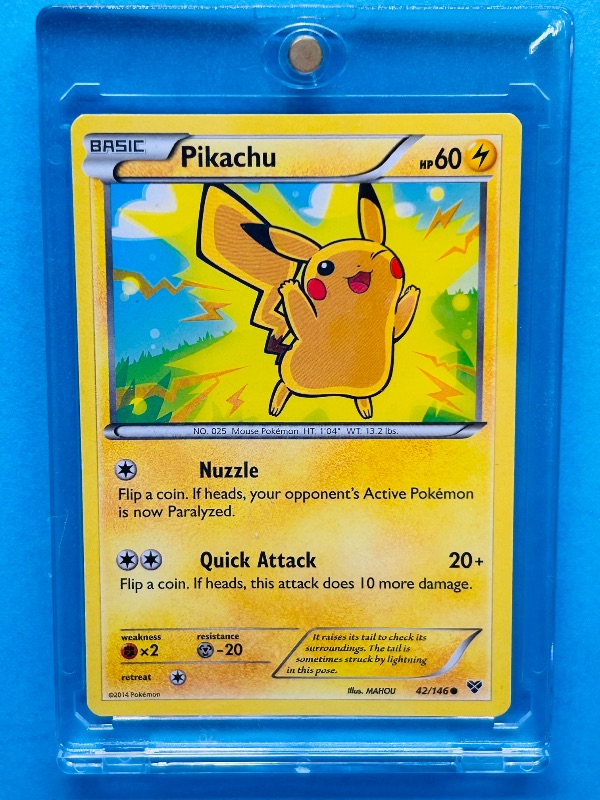 Photo 1 of 165065…Pokémon Pikachu card in hard plastic case