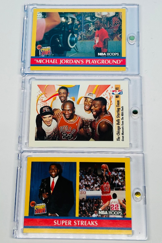 Photo 1 of 165066…3 Michael Jordan cards in hard plastic cases