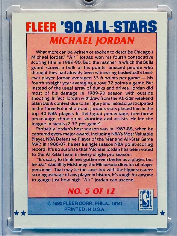 Photo 1 of 165069…Michael Jordan all-Stars card 5 in hard plastic cases