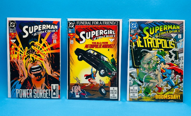 Photo 1 of 165108…3 action comics in plastic sleeves 