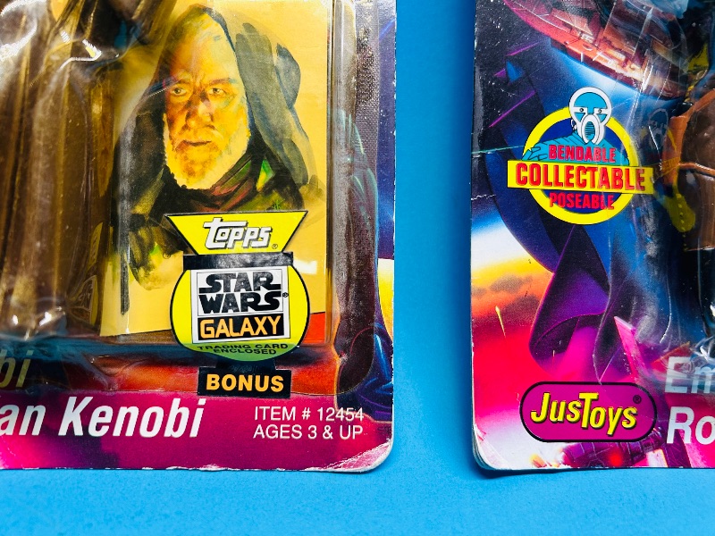 Photo 1 of 165127… 2 vintage 1993 Star Wars BendEms-worn packaging 