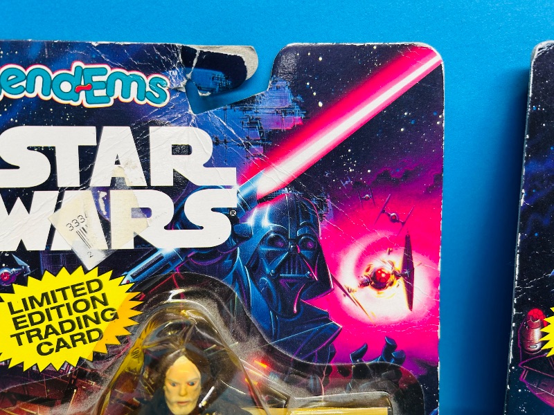 Photo 1 of 165127… 2 vintage 1993 Star Wars BendEms-worn packaging 