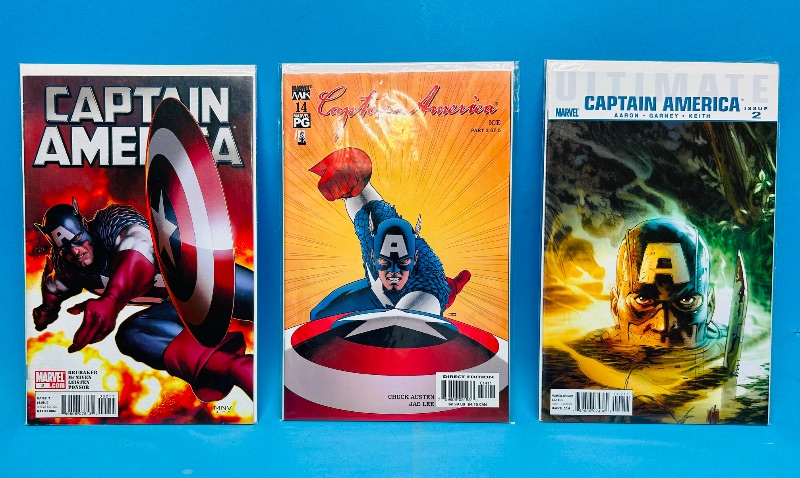 Photo 1 of 165140…3 captain America comics in plastic sleeves 