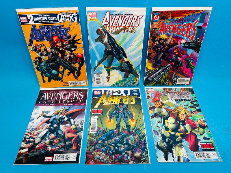Photo 1 of 165143…6 avengers  comics in plastic sleeves 