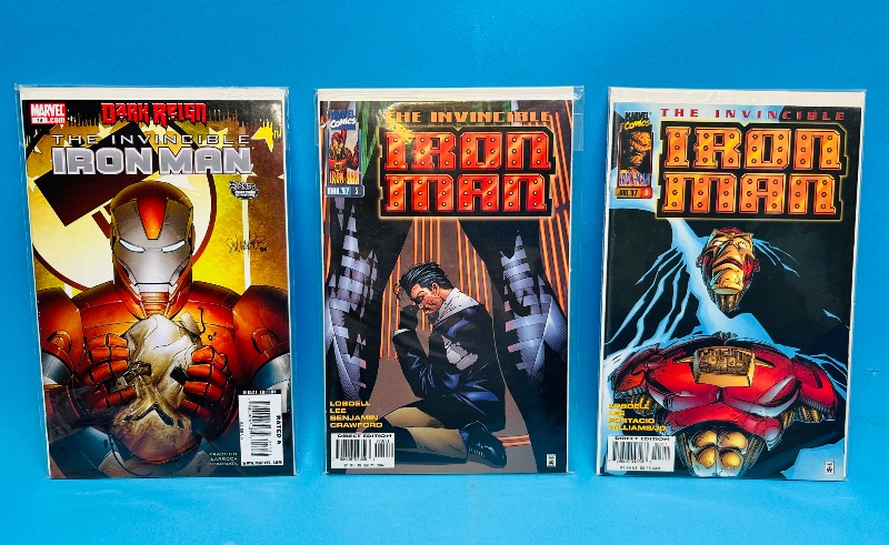 Photo 1 of 165146…3 Iron Man  comics in plastic sleeves 