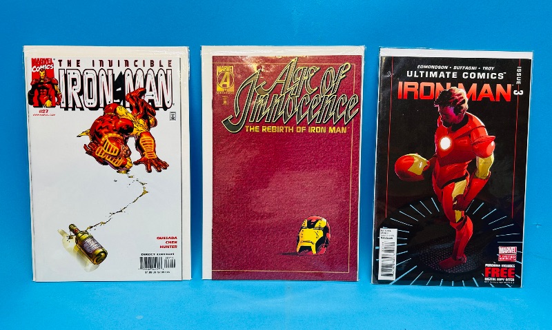 Photo 1 of 165147… 3 Iron Man  comics in plastic sleeves 
