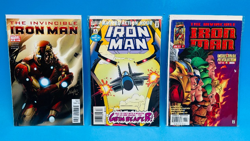 Photo 1 of 165151… 3 Iron Man  comics in plastic sleeves 