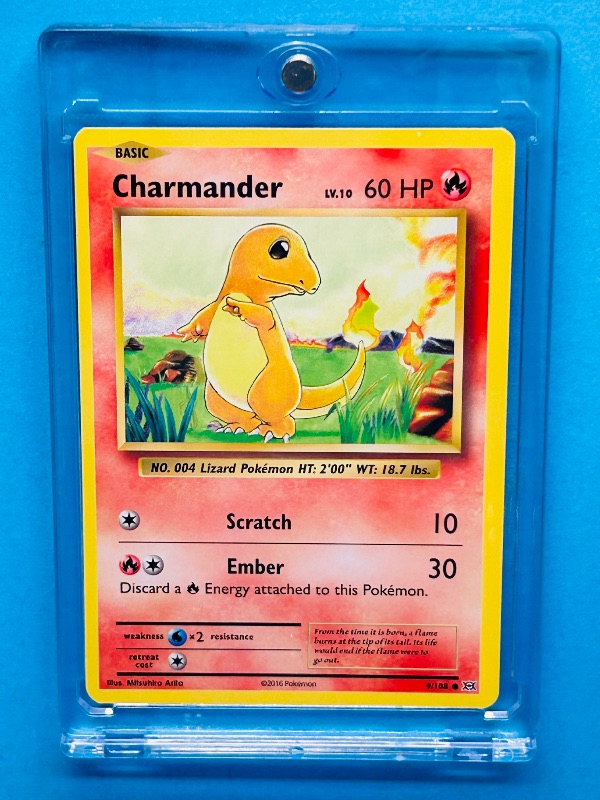 Photo 1 of 165159…Charmander  Pokémon card in hard plastic case