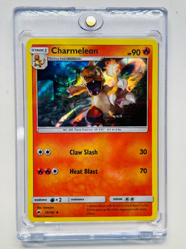 Photo 1 of 165162…Hologram Charmeleon  Pokémon card in hard plastic case