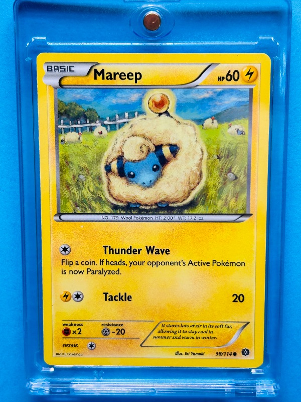 Photo 1 of 165170…Mareep  Pokémon card in hard plastic case