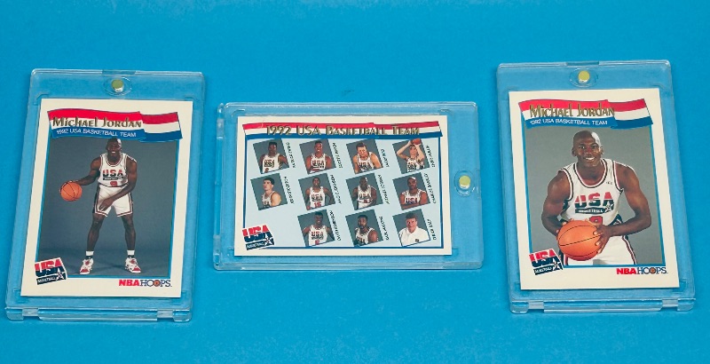 Photo 1 of 165175…3 Michael Jordan cards in hard plastic cases