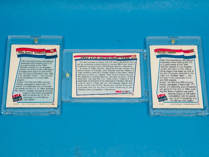 Photo 1 of 165175…3 Michael Jordan cards in hard plastic cases