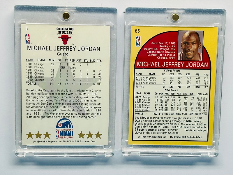 Photo 1 of 165176… 2 Michael Jordan cards in hard plastic cases