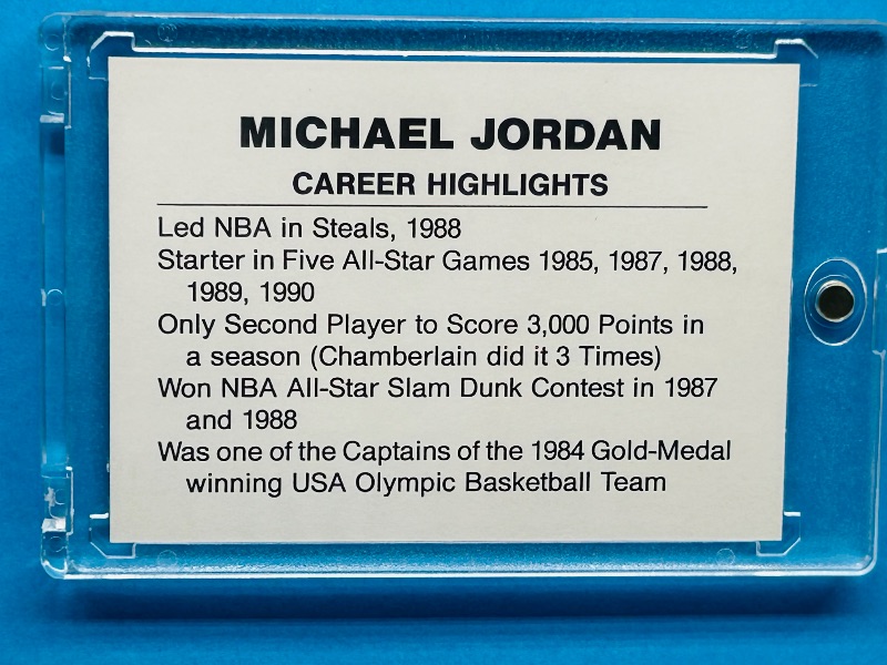 Photo 1 of 165179… Michael Jordan career highlights card in hard plastic case 