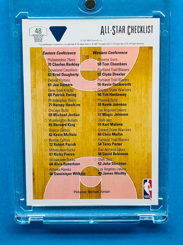 Photo 1 of 165183… Michael Jordan card 48 in hard plastic case 