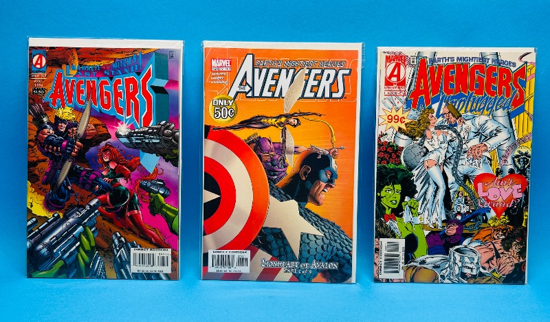 Photo 1 of 165206…3 Avengers  comics in plastic sleeves 