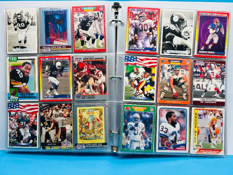 Photo 1 of 165225… final sale no returns/refunds -360 mixed football cards in binder