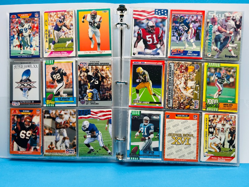Photo 1 of 165225… final sale no returns/refunds -360 mixed football cards in binder