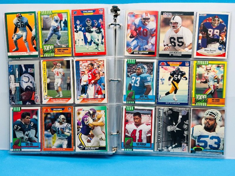 Photo 1 of 165225… final sale no returns/refunds -360 mixed football cards in binder