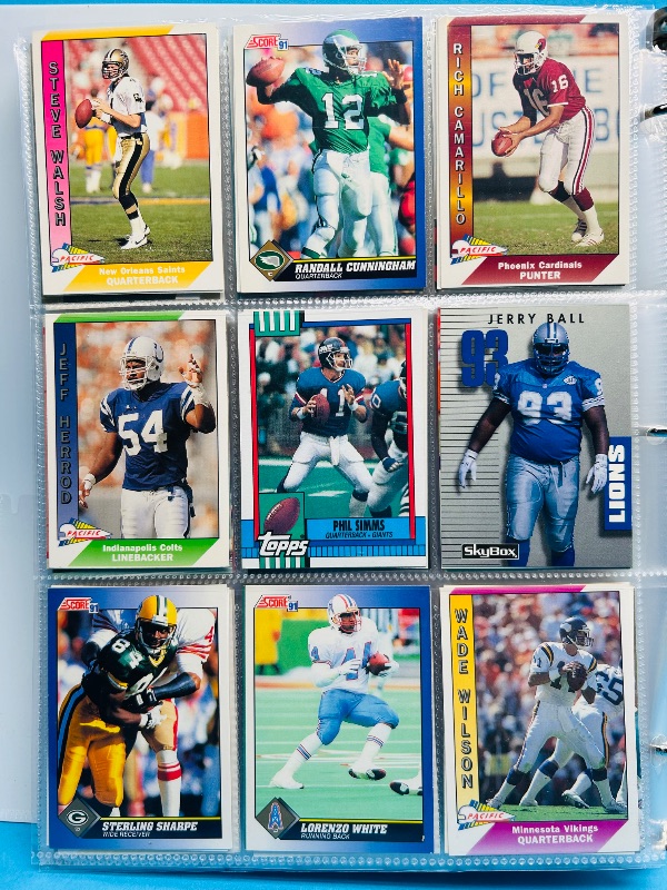 Photo 1 of 165225… final sale no returns/refunds -360 mixed football cards in binder