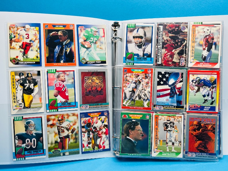 Photo 1 of 165225… final sale no returns/refunds -360 mixed football cards in binder