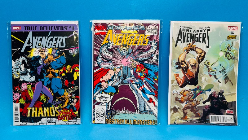 Photo 1 of 165251…3 avengers comics in plastic sleeves 