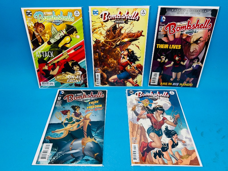 Photo 1 of 165258…5 Bombshells comics in plastic sleeves 