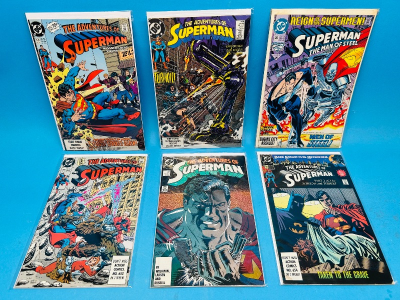 Photo 1 of 165259…6 Superman comics in plastic sleeves 