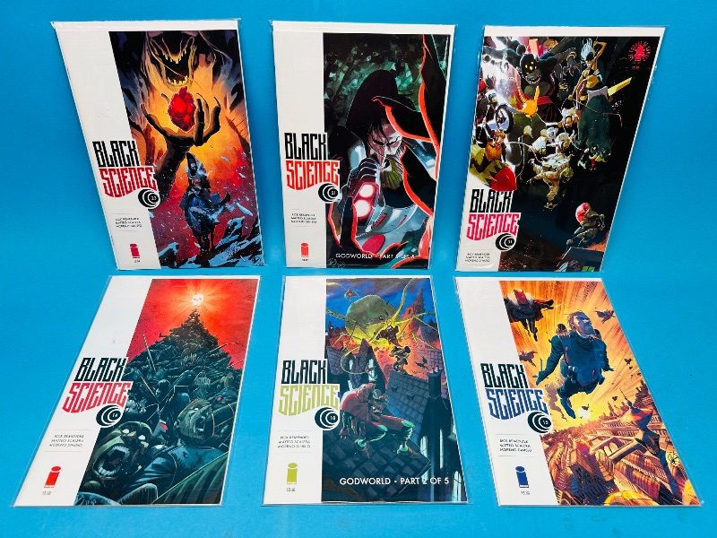 Photo 1 of 165265…6 black science  comics in plastic sleeves 