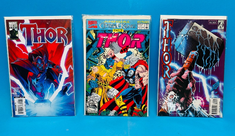 Photo 1 of 165270…3 Thor  comics in plastic sleeves 