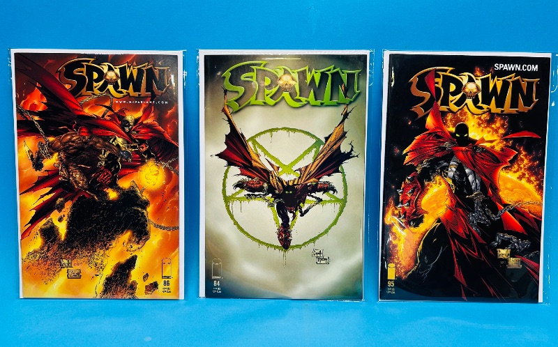 Photo 1 of 165275…3 Spawn  comics in plastic sleeves 